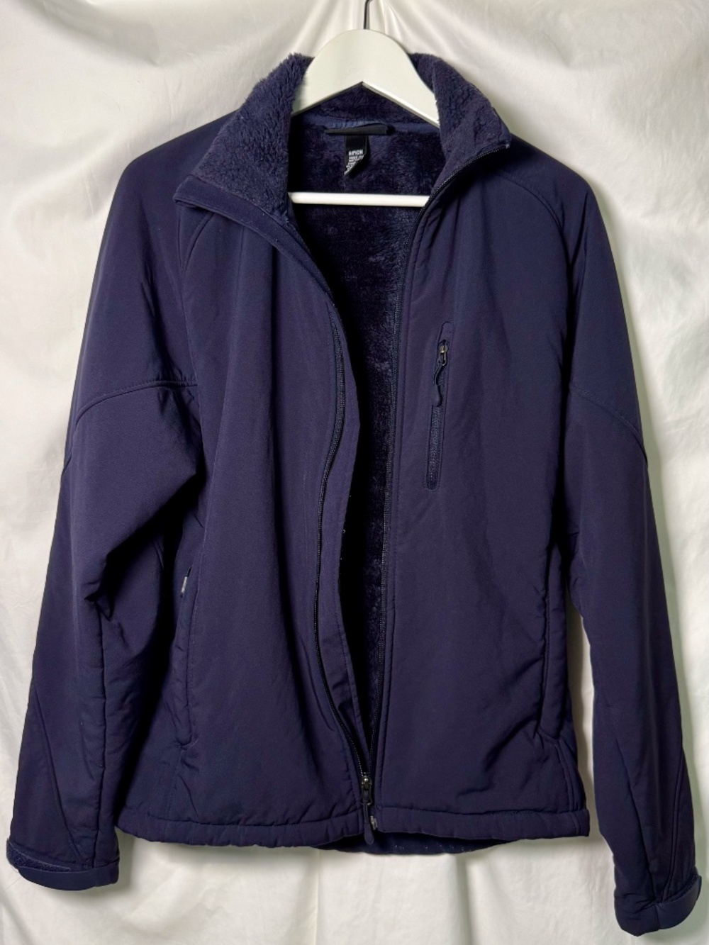 Kirkland Signature Women's Fleece Lined Softshell Jacket Navy Size Small - Picture 3 of 4